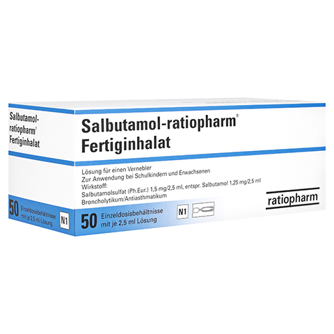 Salbutamol-ratiopharm Fertiginhalat 50x2.5 Milliliter N1