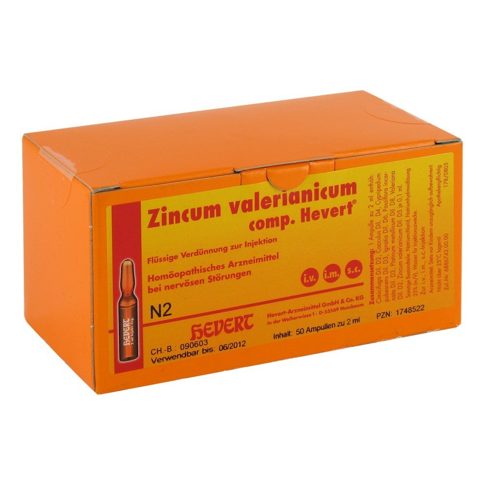 ZINCUM VALERIANICUM COMP.Hevert Ampullen 50 Stück N2 online bestellen .