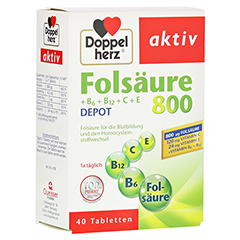 Doppelherz aktiv Folsure 800 + B6 + B12 + C + E Depot 40 Stck