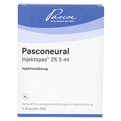 PASCONEURAL Injektopas 2% 5 ml Inj.-Lsung Amp. 5 Stck N2 - Vorderseite
