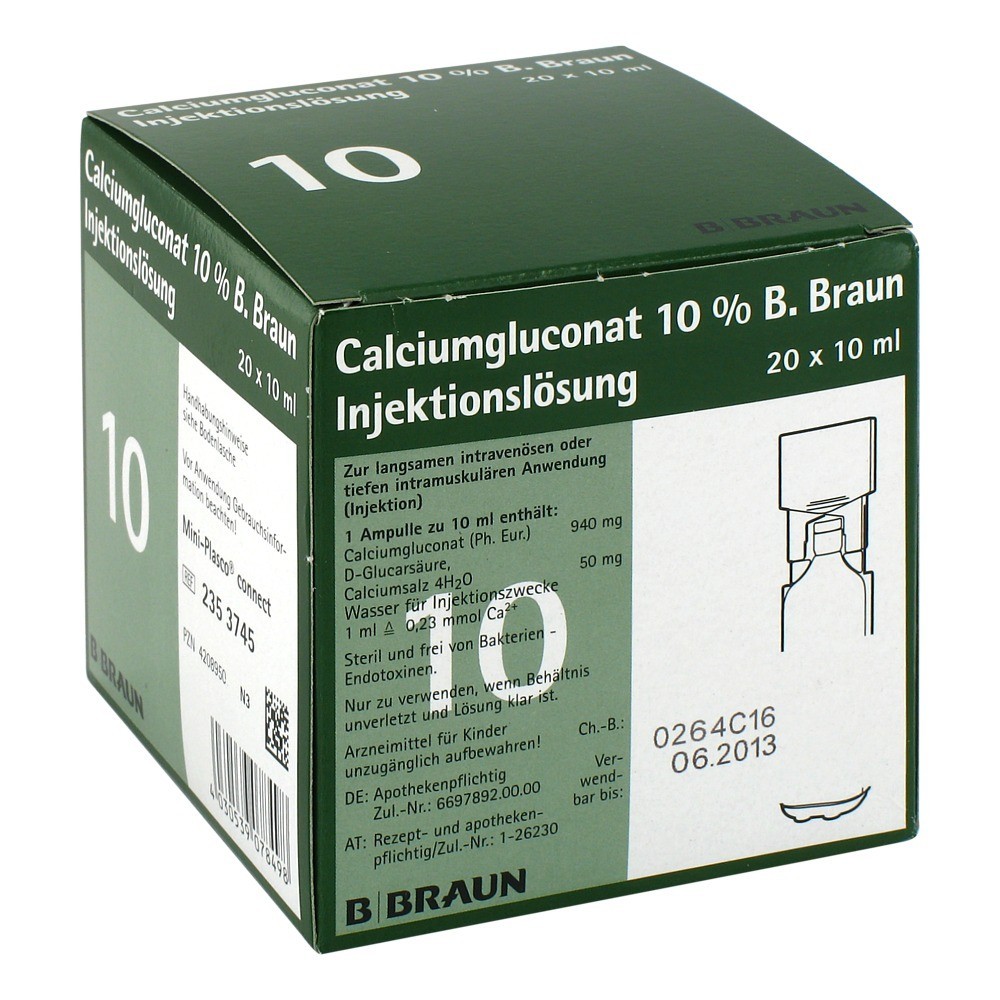 CALCIUMGLUCONAT 10% MPC Injektionslösung 20x10 Milliliter