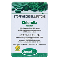 CHLORELLA MIKROALGEN 400 mg Sanatur Tabletten 100 Stck - Vorderseite