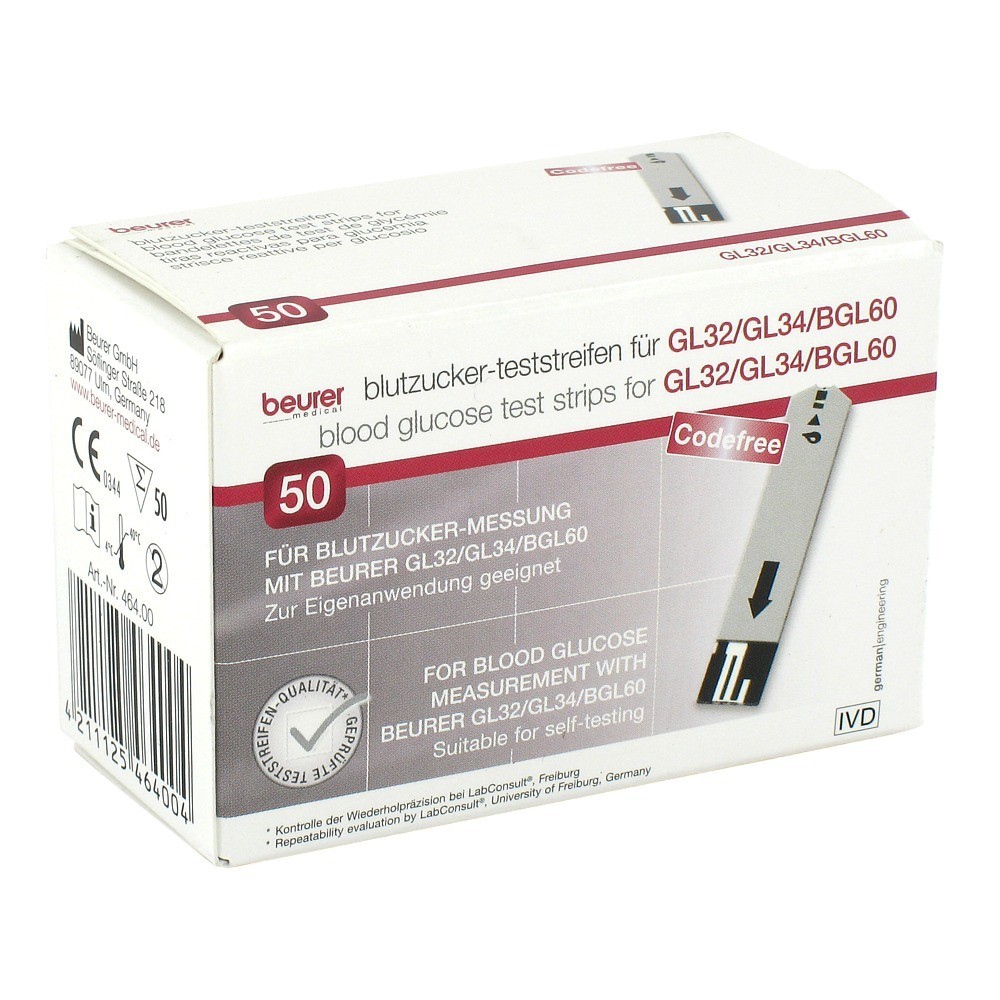 BEURER GL32/GL34/BGL60 Blutzucker-Teststreifen 50 Stück
