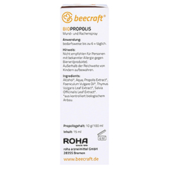 BEECRAFT Propolis BIO Mund- und Rachenspray 15 Milliliter - Linke Seite