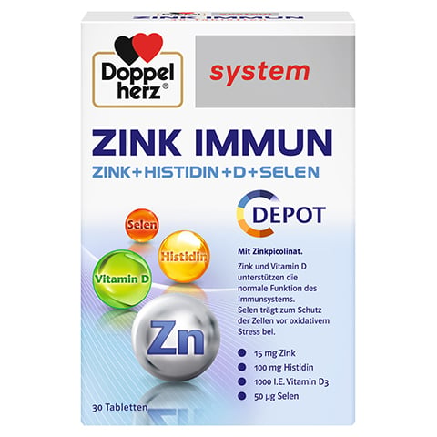 DOPPELHERZ Zink Immun Depot system Tabletten 30 Stück
