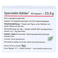 SPERMIDIN Köhler Kapseln 60 Stück - Rückseite