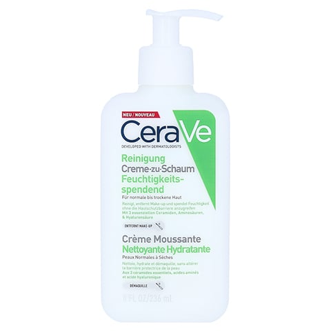 CERAVE Creme-zu-Schaum Reinigung + gratis CeraVe Feuchtigkeitslotion 20ml 236 Milliliter