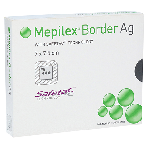 MEPILEX Border Ag Schaumverb.7x7,5 cm steril 5 Stck