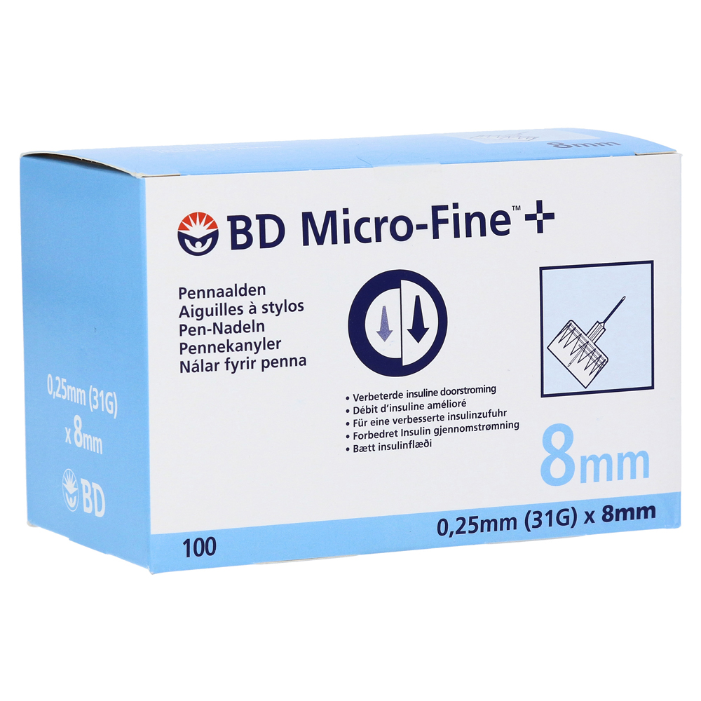 BD MICRO-FINE+ 8 Pen-Nadeln 0,25x8 mm 100 Stück