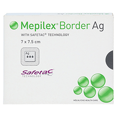 MEPILEX Border Ag Schaumverb.7x7,5 cm steril 5 Stck - Vorderseite