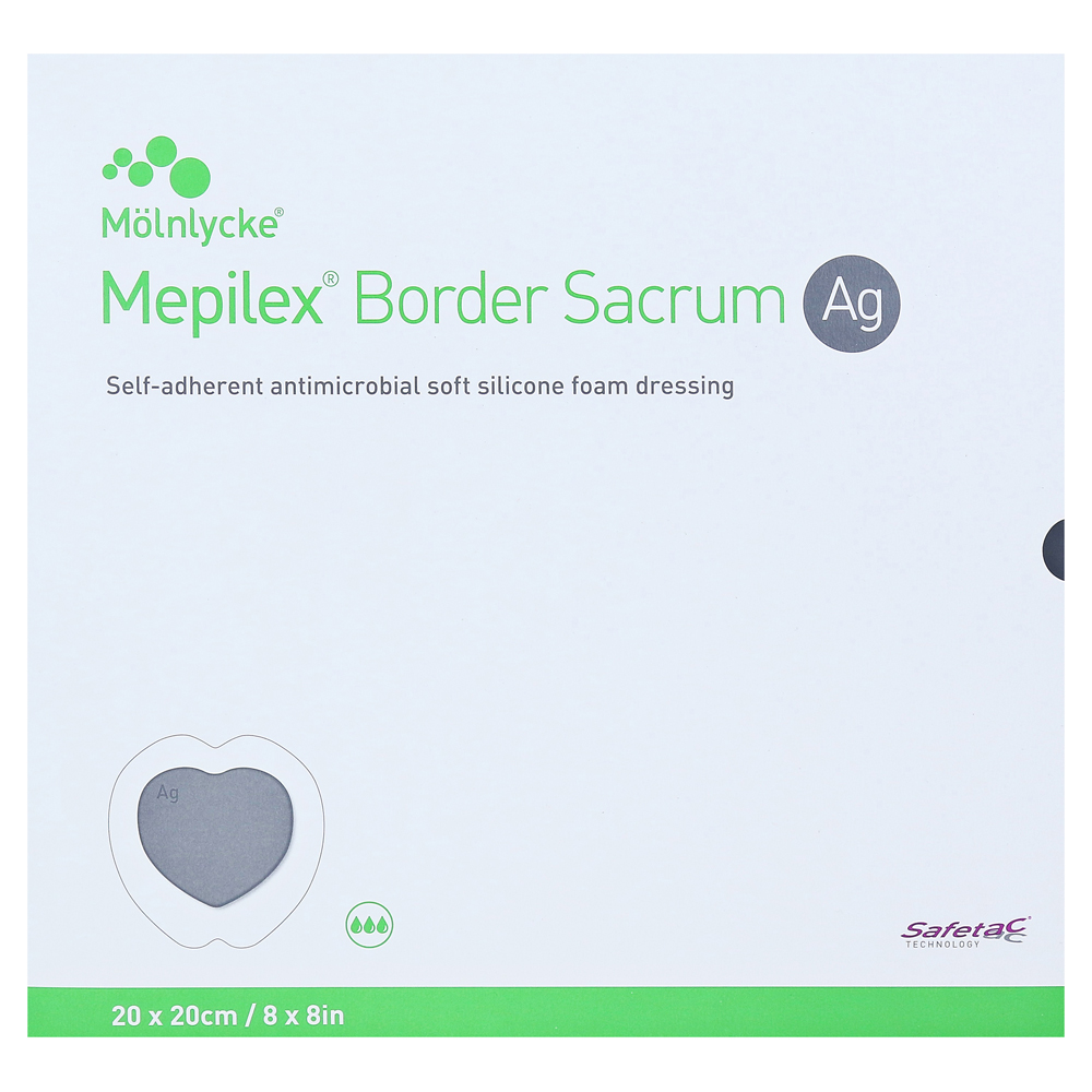 MEPILEX Border Sacrum Ag Schaumverb.20x20 cm ster. 5 Stück