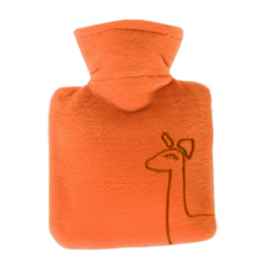 Kinder-Wrmflasche klein Bezug orange mit Giraffen-Muster 1 Stck