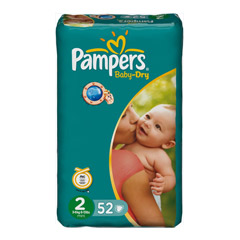 PAMPERS Baby Dry Gr.2 mini 3-6kg 52 Stck