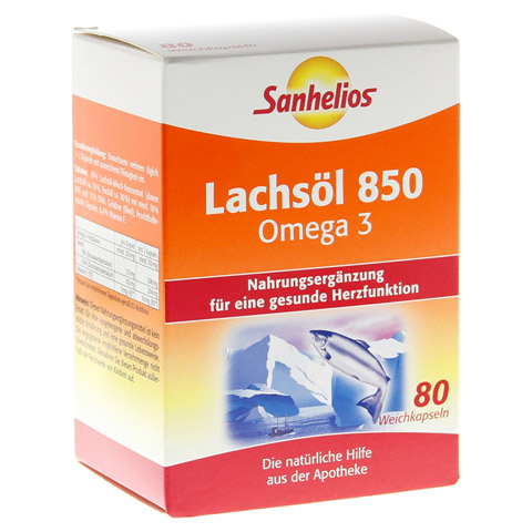 SANHELIOS Lachsl 850 Omega-3 Kapseln 80 Stck
