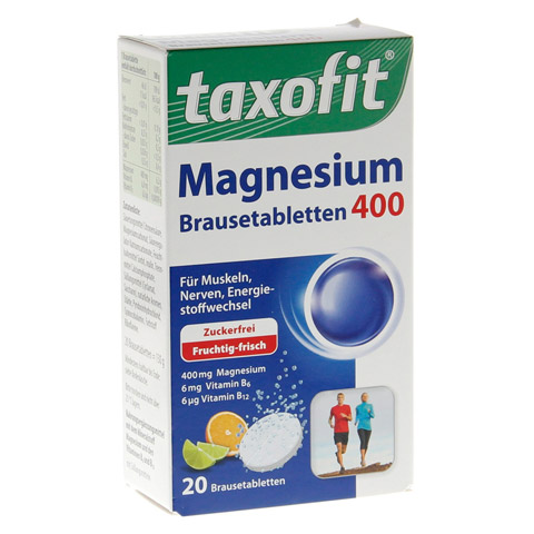 TAXOFIT Magnesium 400+B6+B12 Brausetabletten 20 Stck