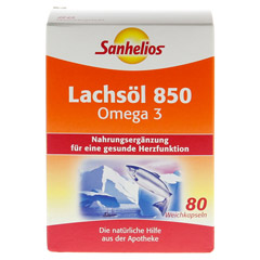 SANHELIOS Lachsl 850 Omega-3 Kapseln 80 Stck - Vorderseite