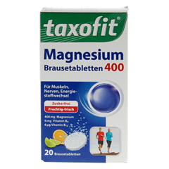 TAXOFIT Magnesium 400+B6+B12 Brausetabletten 20 Stck - Vorderseite