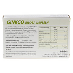 GINKGO 100 mg Kapseln+B1+C+E 48 Stück - Rückseite