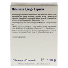 MELATONIN 1,5 mg Kapseln 60 Stck - Rckseite