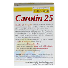 Carotin 25 Feingold Kapseln 100 Stck - Rckseite