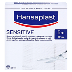 Hansaplast Sensitive Pflaster 8 cmx5 m Rolle 1 Stück - Vorderseite