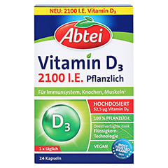 ABTEI Vitamin D3 2100 I.E. pflanzlich Kapseln 24 Stck - Vorderseite