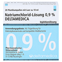 NATRIUMCHLORID-Lsung 0,9% Deltamedica Luer Pl. 20x10 Milliliter N3 - Vorderseite
