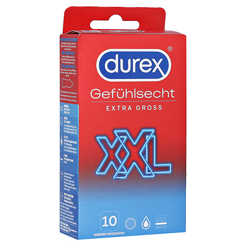 Durex Gefühlsecht Extra groß Kondome 10 Stück