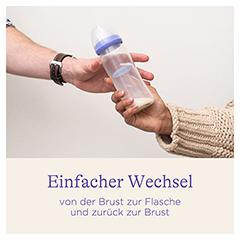 LANSINOH Weithalsflasche Glas 160 ml mit Sauger S 1 Stck - Info 1