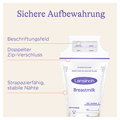 LANSINOH Muttermilchbeutel 25 Stck - Info 1
