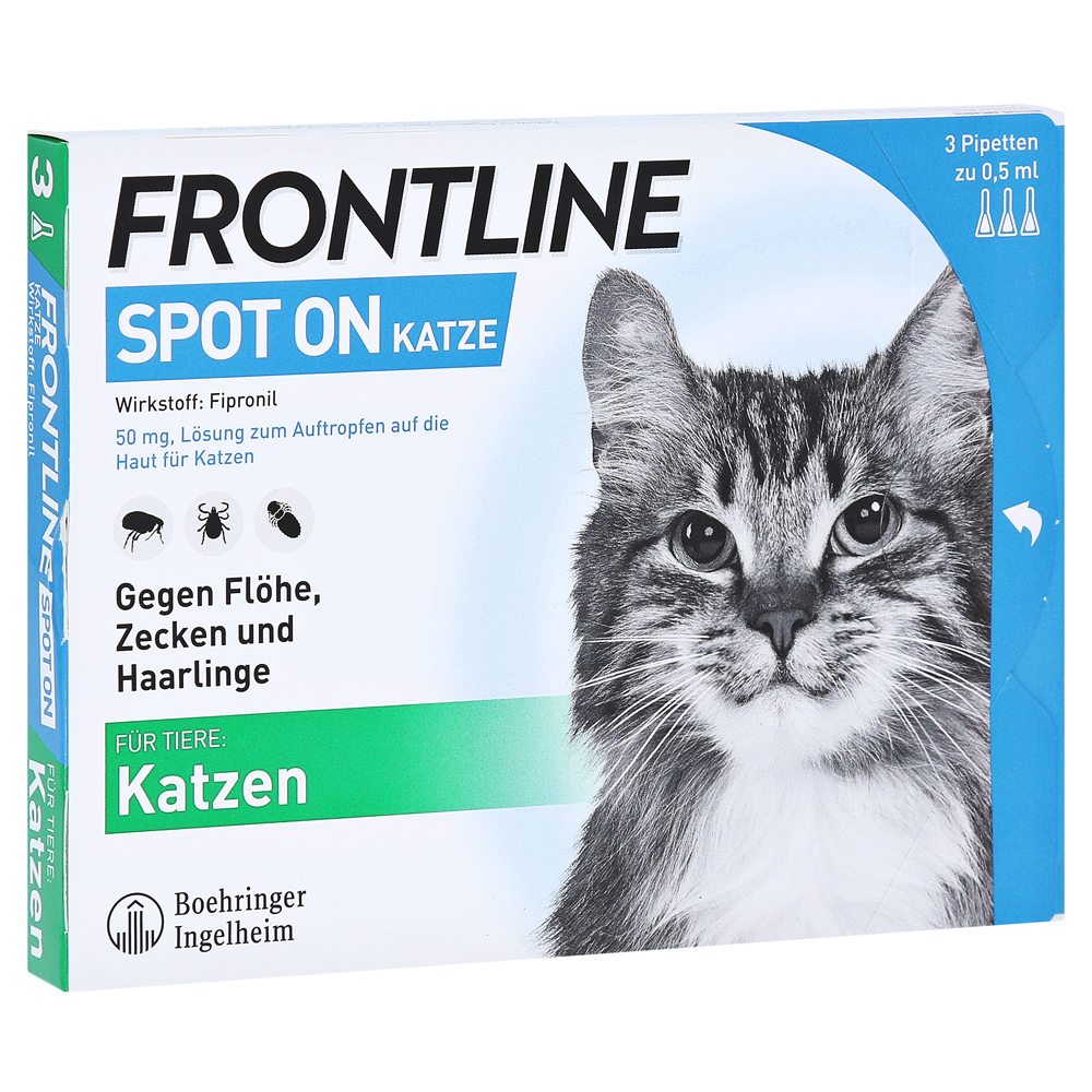 Frontline Spot On gegen Zecken und Flöhe bei Katzen 3 Stück