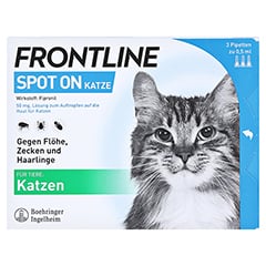 Frontline Spot On gegen Zecken und Flhe bei Katzen 3 Stck - Vorderseite
