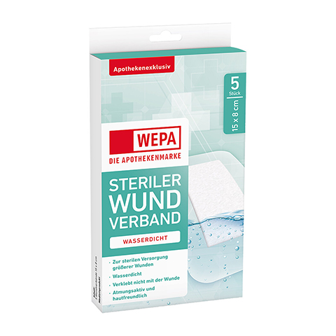 WEPA Wundverband wasserdicht 8x15 cm steril 5 Stück