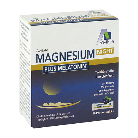 MAGNESIUM NIGHT plus 1 mg Melatonin Direktsticks 30 Stck