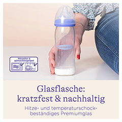 LANSINOH Weithalsflasche Glas 240 ml mit Sauger M 1 Stck - Info 5