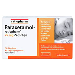 Paracetamol-ratiopharm 75mg 10 Stück N1 - Vorderseite