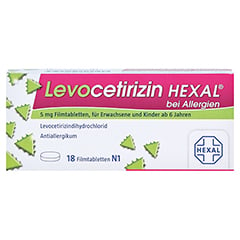 Levocetirizin HEXAL bei Allergien 5mg 18 Stück N1 - Vorderseite