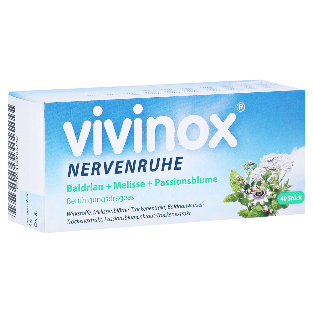 Vivinox Nervenruhe Beruhigungsdragees bei Unruhe und Einschlafstörungen Überzogene Tabletten 40 Stück