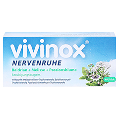 Vivinox Nervenruhe Baldrian+Melisse+Passionsblume 40 Stück - Vorderseite
