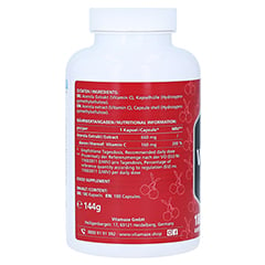 VITAMIN C 160 mg Acerola Extrakt pur vegan Kapseln 180 Stück - Rechte Seite