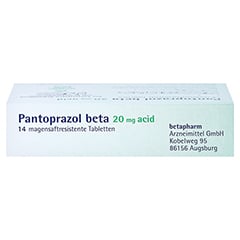 Pantoprazol beta 20mg acid 14 Stück - Unterseite