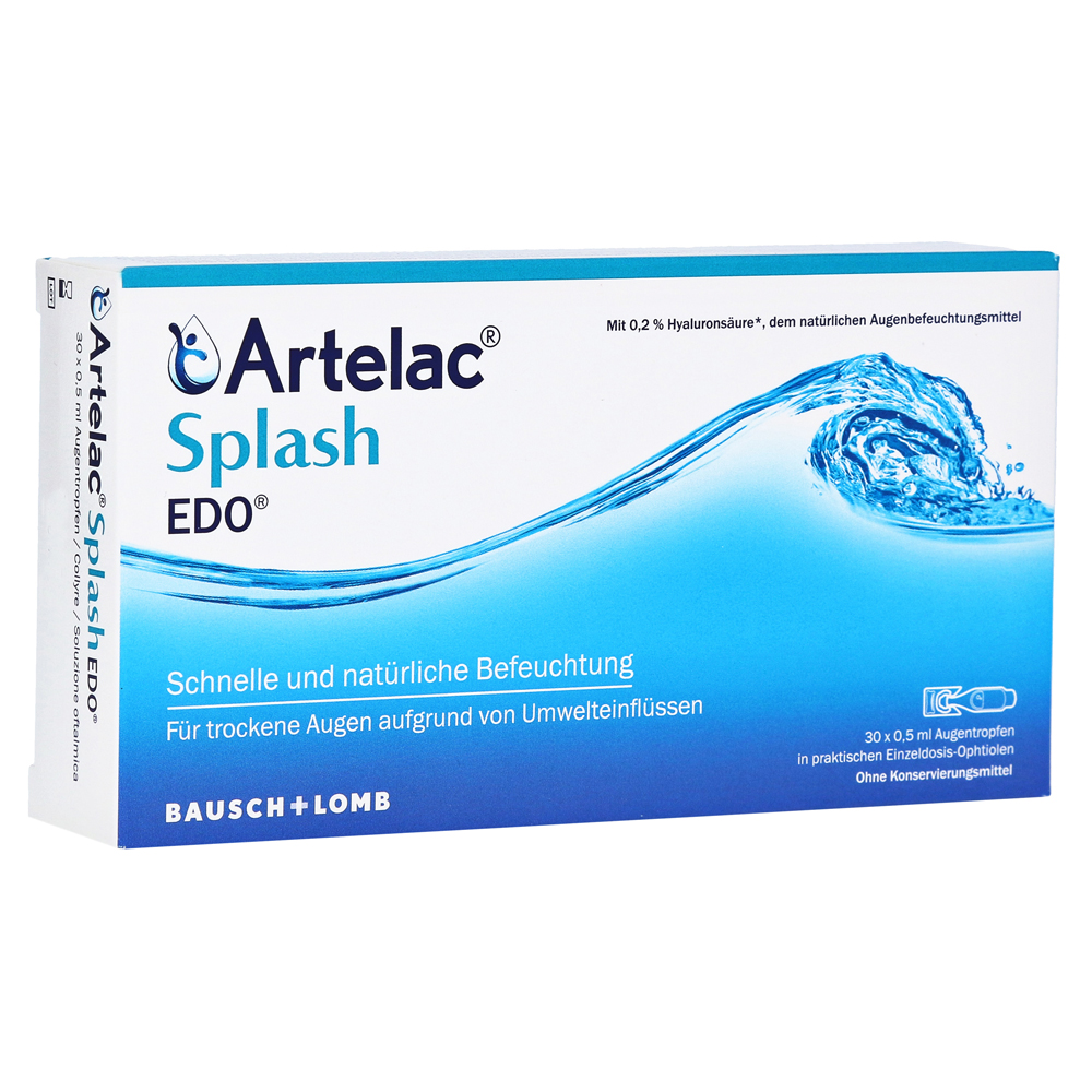 Artelac Splash EDO Augentropfen für trockene brennende Augen 30x0.5 Milliliter