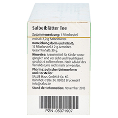 SALBEIBLTTER Arzneitee Salviae folium Bio Salus 15 Stck - Rechte Seite