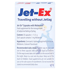 JET-EX Reisen ohne Jetlag Kapseln 30 Stück - Rückseite