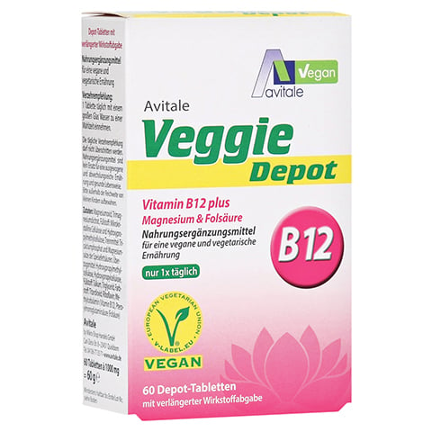 VEGGIE Depot Vitamin B12+Magnesium+Folsure Tabl. 60 Stck