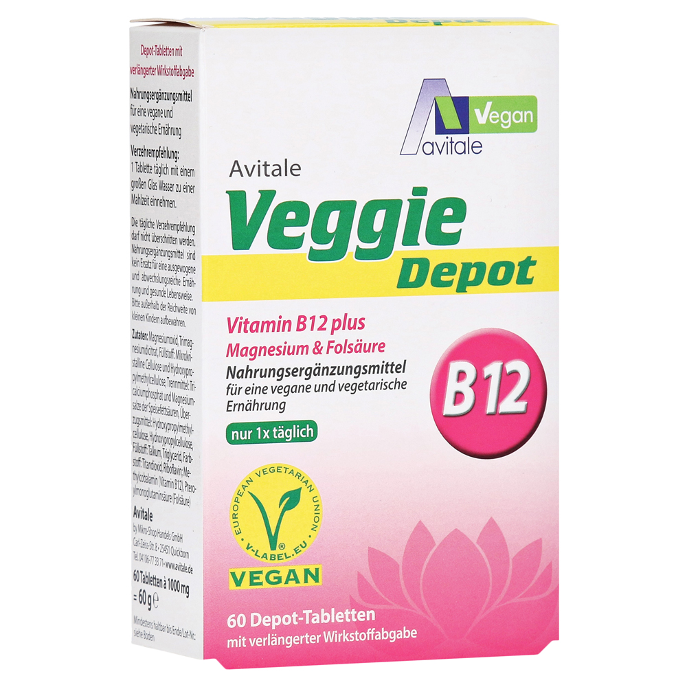 VEGGIE Depot Vitamin B12+Magnesium+Folsäure Tabl. 60 Stück