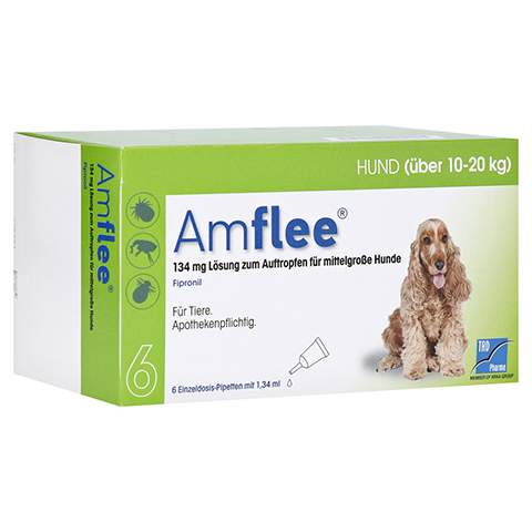AMFLEE 134 mg Spot-on Lsg.f.mittelgr.Hunde 10-20kg 6 Stck