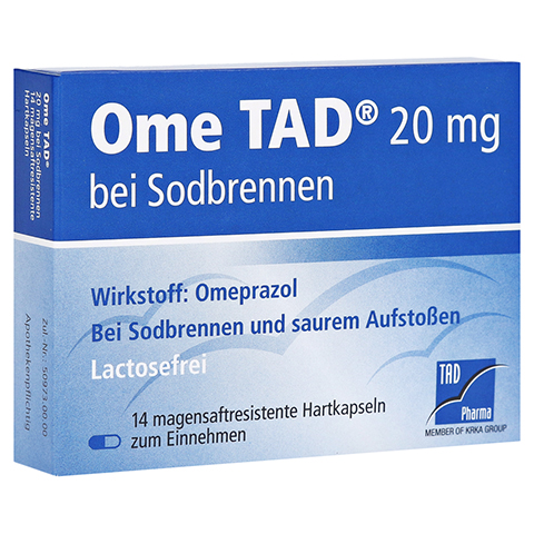 OME TAD 20 mg b.Sodbrennen magensaftres.Hartkaps. 14 Stck