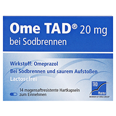 OME TAD 20 mg b.Sodbrennen magensaftres.Hartkaps. 14 Stck - Vorderseite