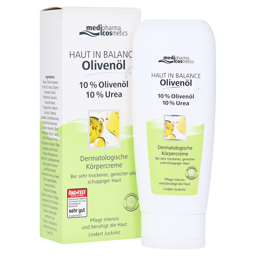 medipharma Haut in Balance Olivenöl Dermatologische Körpercreme 10% 200 Milliliter